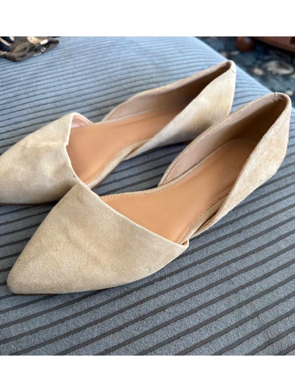 J.Crew Beige Suede Pointed Toe Flats Size 7